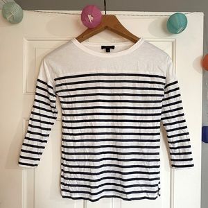 J. Crew Striped Quarter Length Sleeved Top Size XXS